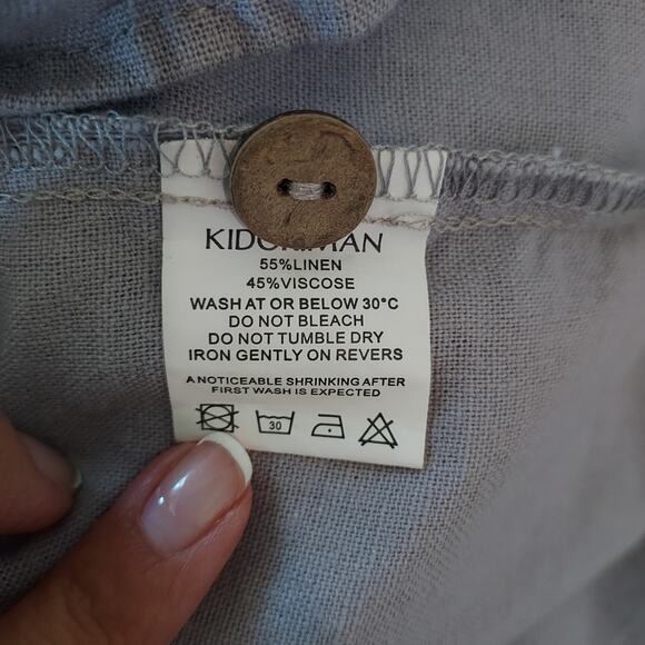 Kidoriman Linen Blend Long Sleeve Laggen Look V-Neck Size XL - Picture 12 of 12